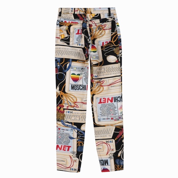 MOSCHINO Vintage 1995 “MoschiNET” Apple Computer High Waist Skinny Jeans size 28 - Picture 6 of 15